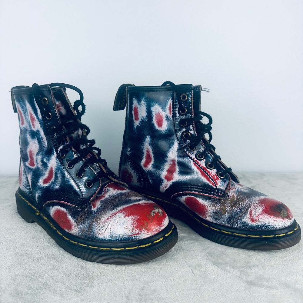 Dr. Martens 1460 Union Jack 8 eye Red White Blue Boots Made in England US 7